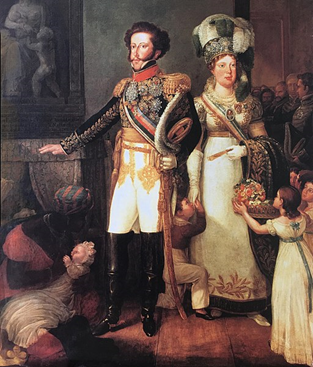 Pintura de Dom Pedro I e Dona Leopoldina, Arnaud Pallière.